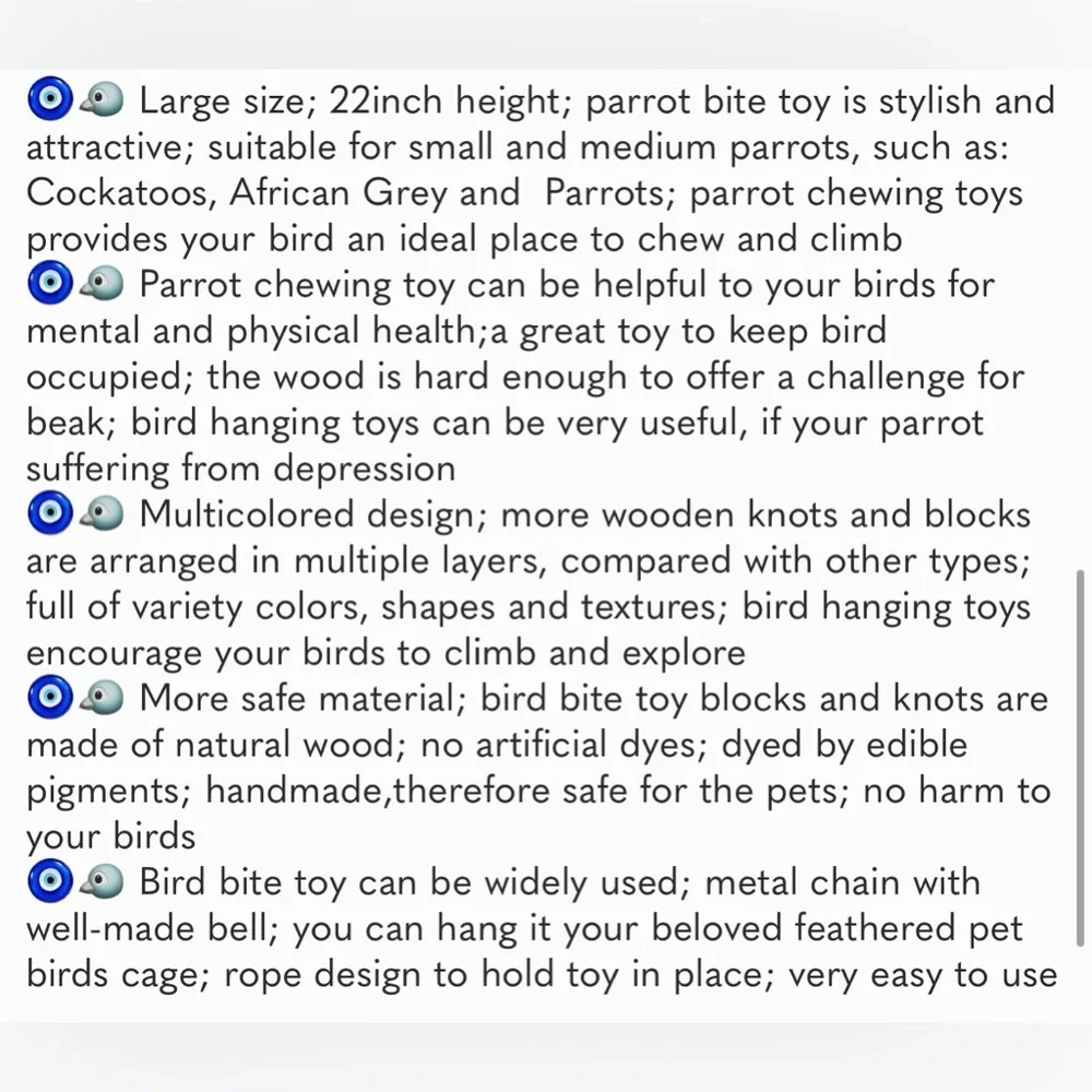 Bird Toys Parrot Toys with Nature Wood Bird Chewing Toys for Small& Medium Birds